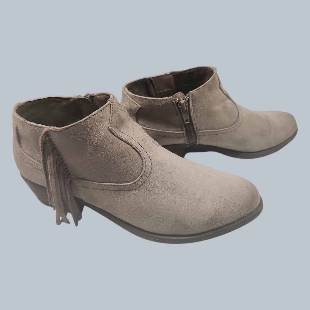 Carlos by Carlos Santana Loretta Women"s 7.5M Taupe Suede Western Ankle Booties - Picture 1 of 6